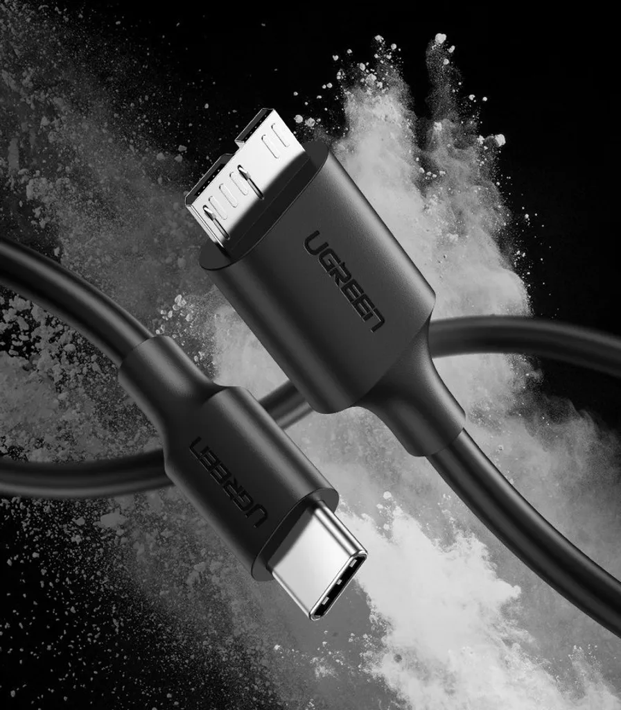 Cavo Ugreen Micro USB 3.0 a Type-C 1m - Nero per Hard Disk - 4