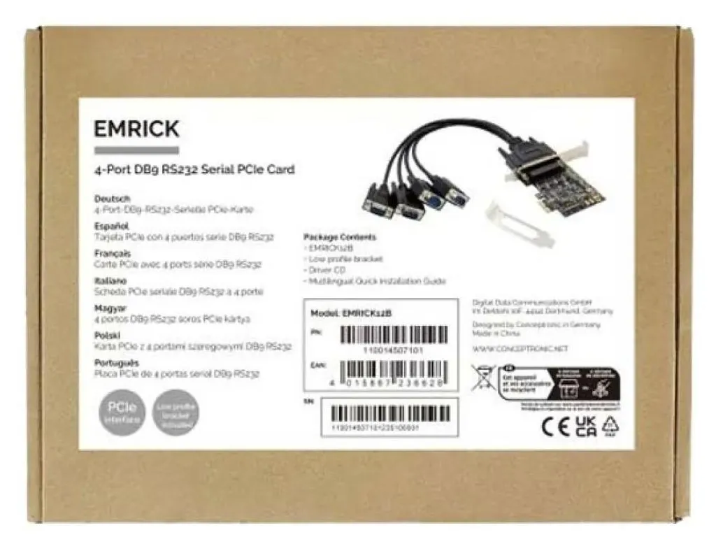 Carte de communication série 4 ports RS232 haut débit - 6