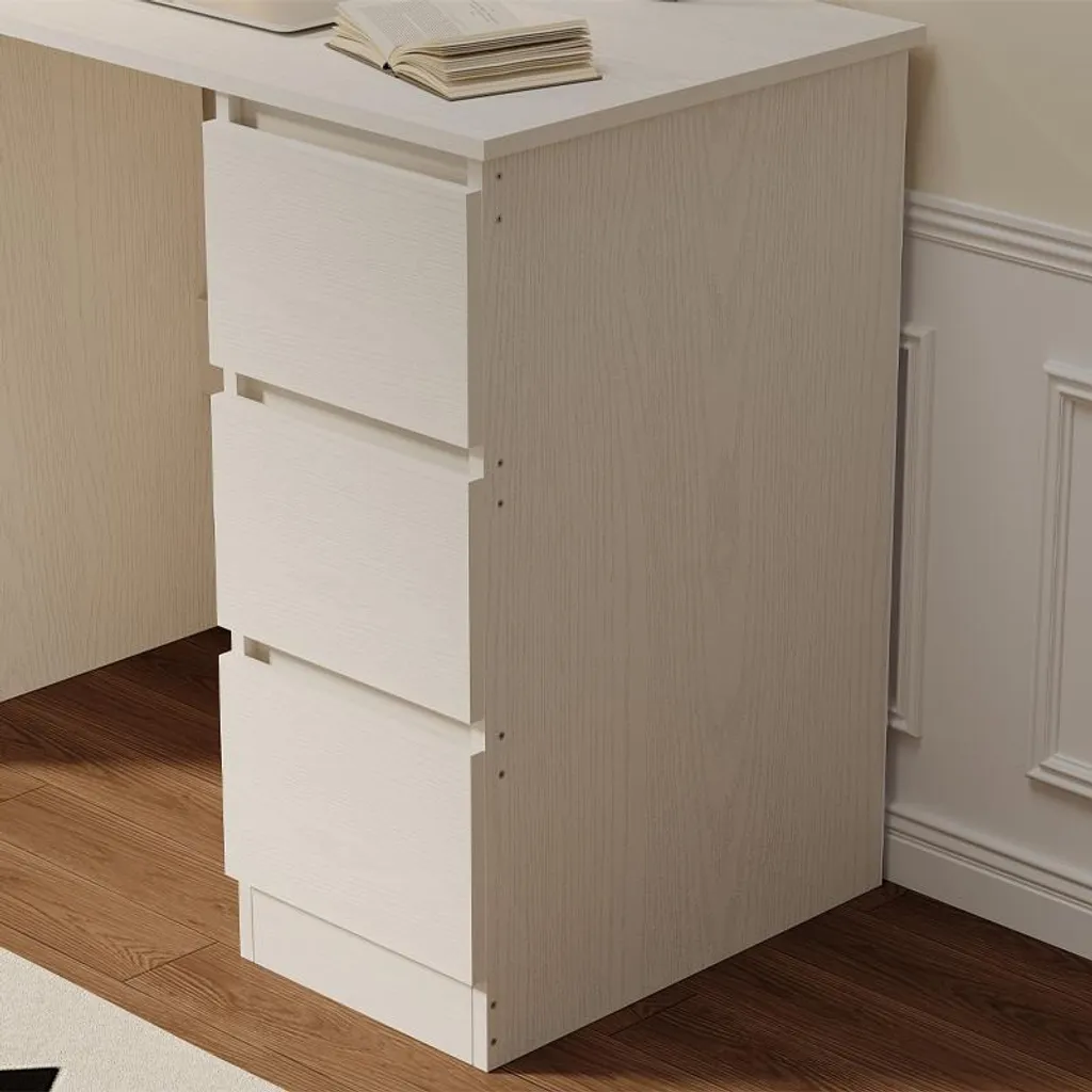 Table de Bureau Blanche Design avec Rangement pour Chambre d'Ado Loft