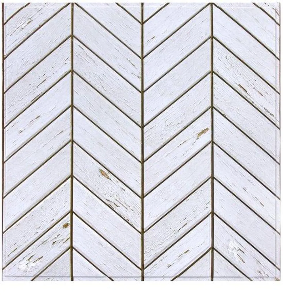 Panneau mural 3D blanc pour salon : déco PVC adhésive 30x30 cm