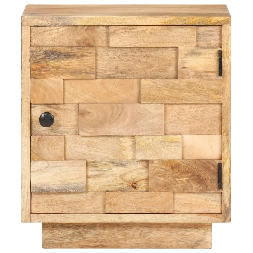 Table de nuit artisanale bois de manguier massif 40x30x45 cm durable