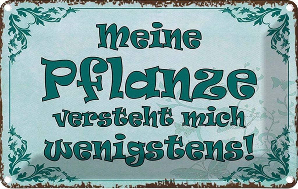 vianmo Blechschild 20x30 cm meine Pflanze vesteht mich Dekoration Spruch Zitat