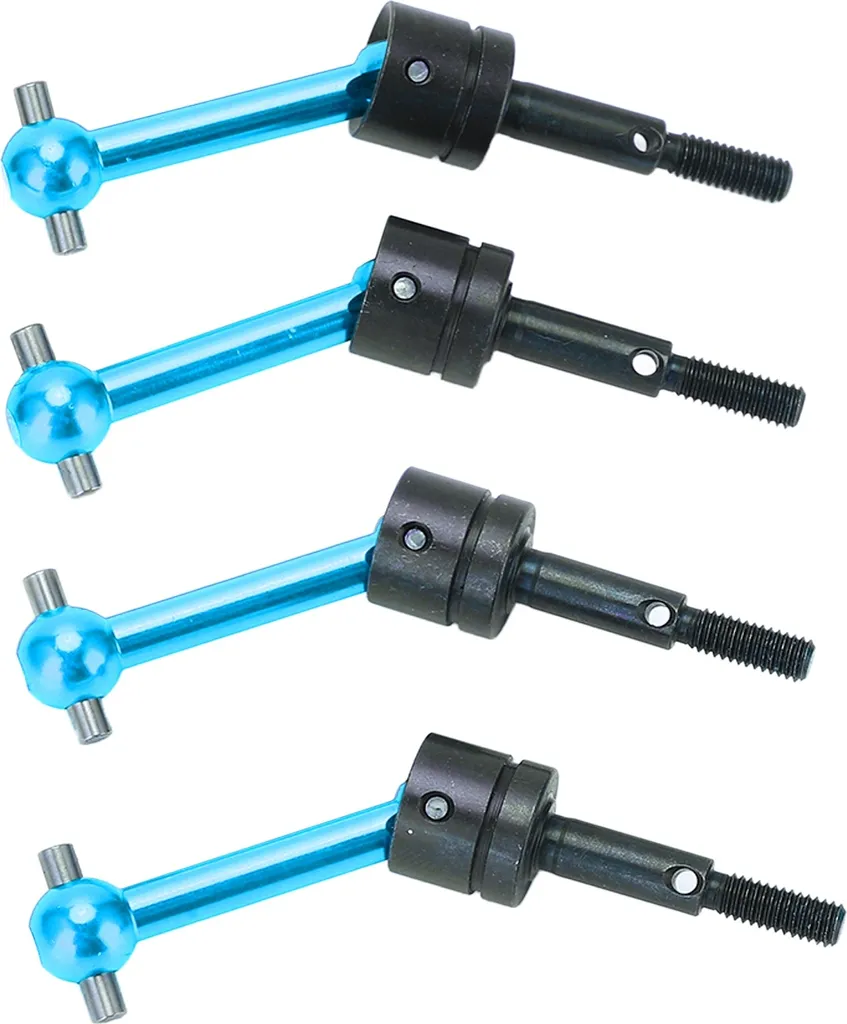Kit 4 Alberi Universali CVD 70mm Metallo per Tamiya TT02 Blu