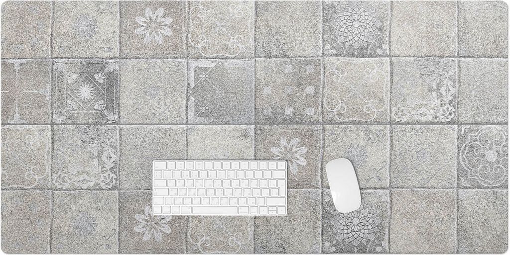 Fliesen Mit Ornament – Schreibtischunterlage – Rutschfeste Tischunterlage – Schreibtischmatte für Büro & Zuhause – Schreibunterlage – M...