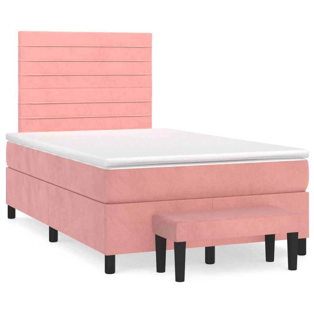 "2026 MODERNE"Boxspringbett/bettgestell - Bettrahmen - Doppelbett - mit Matratze Rosa 120x200 cm Samt - Polsterbett Klassische Betten CC2369726