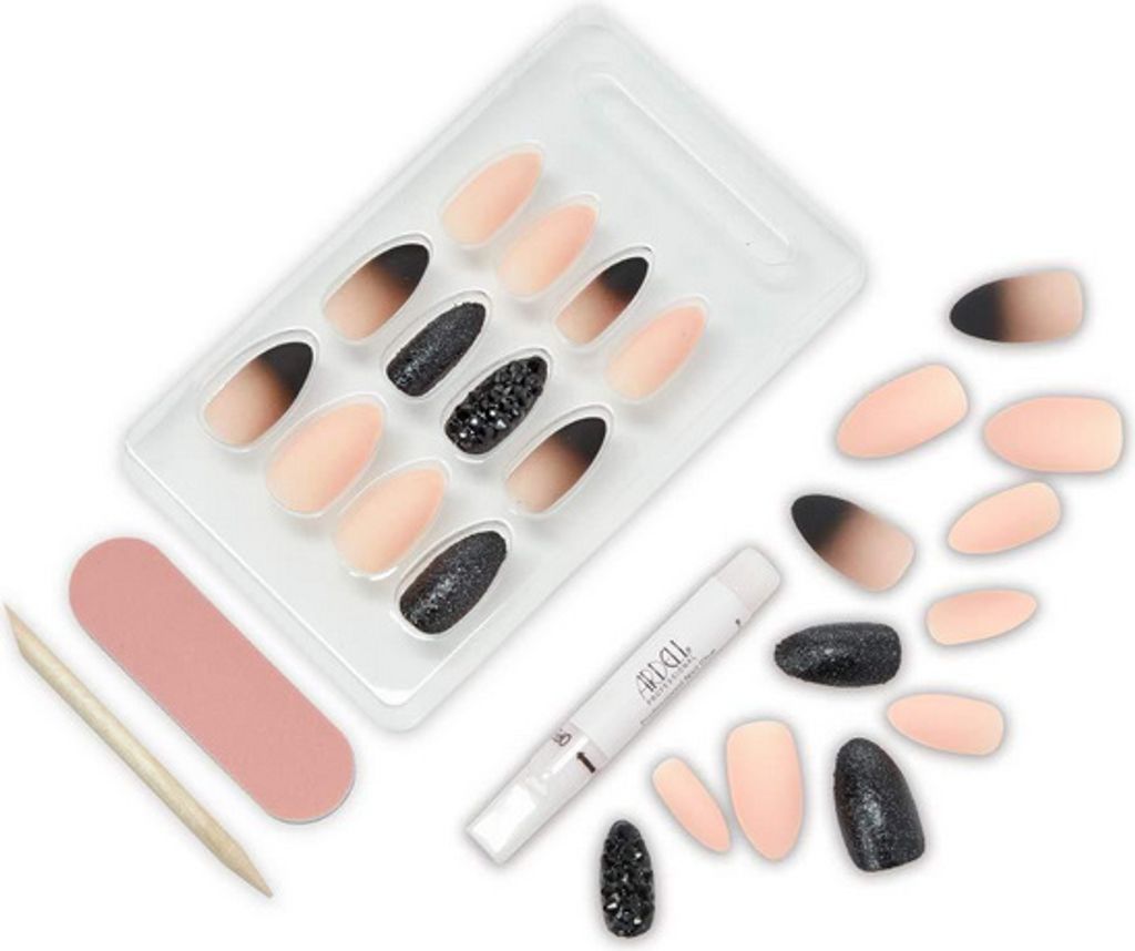Künstliche Ombre-Nägel, mandellang + Kleber, Maniküre, Produktbild 