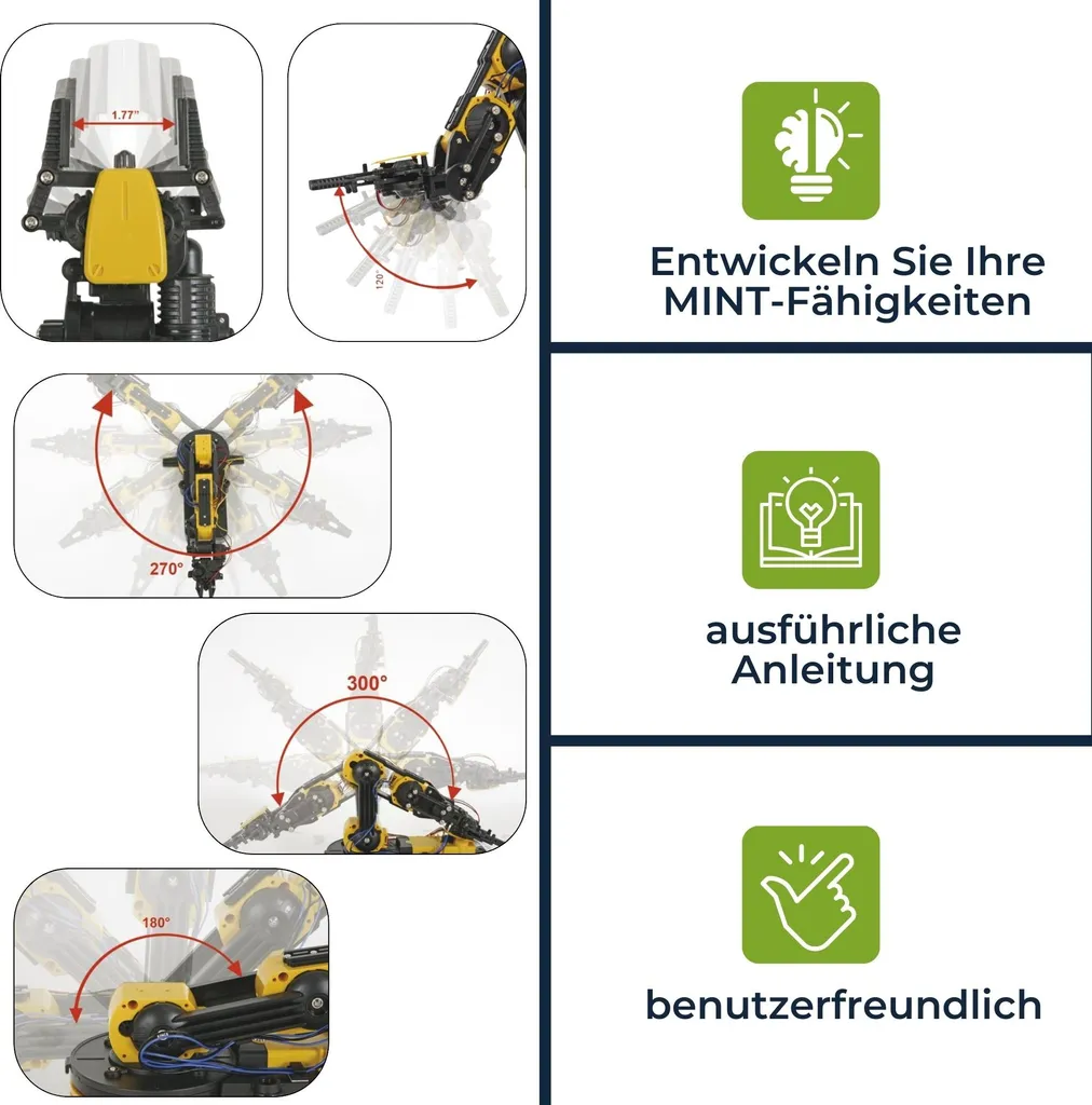 Bras robotique avec pince interchangeable et servomoteurs haute puissance - 6