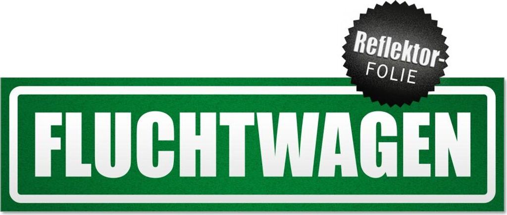 Fluchtwagen invertiert Magnetschild Schild magnetisch