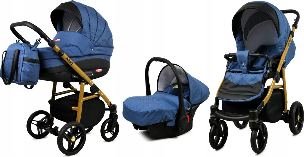 Poussette Trio BabyLux® Axel : Finies les Secousses avec le Set Combi Cat