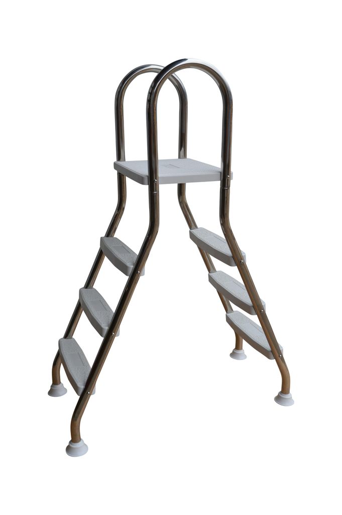 Edelstahl Poolleiter 3+3 Stufen für Aufstellbecken 110 cm