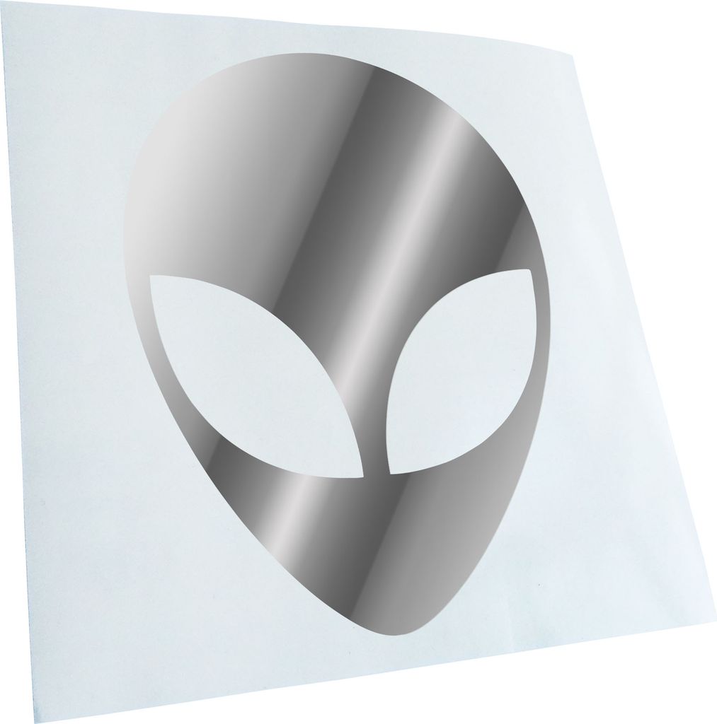 Kiwistar - Autoaufkleber - chrom - 60 x 47 cm - Alien - Heckscheibenaufkleber - Aufkleber für Auto Kfz Fahrrad, LKW, Truck Mofa