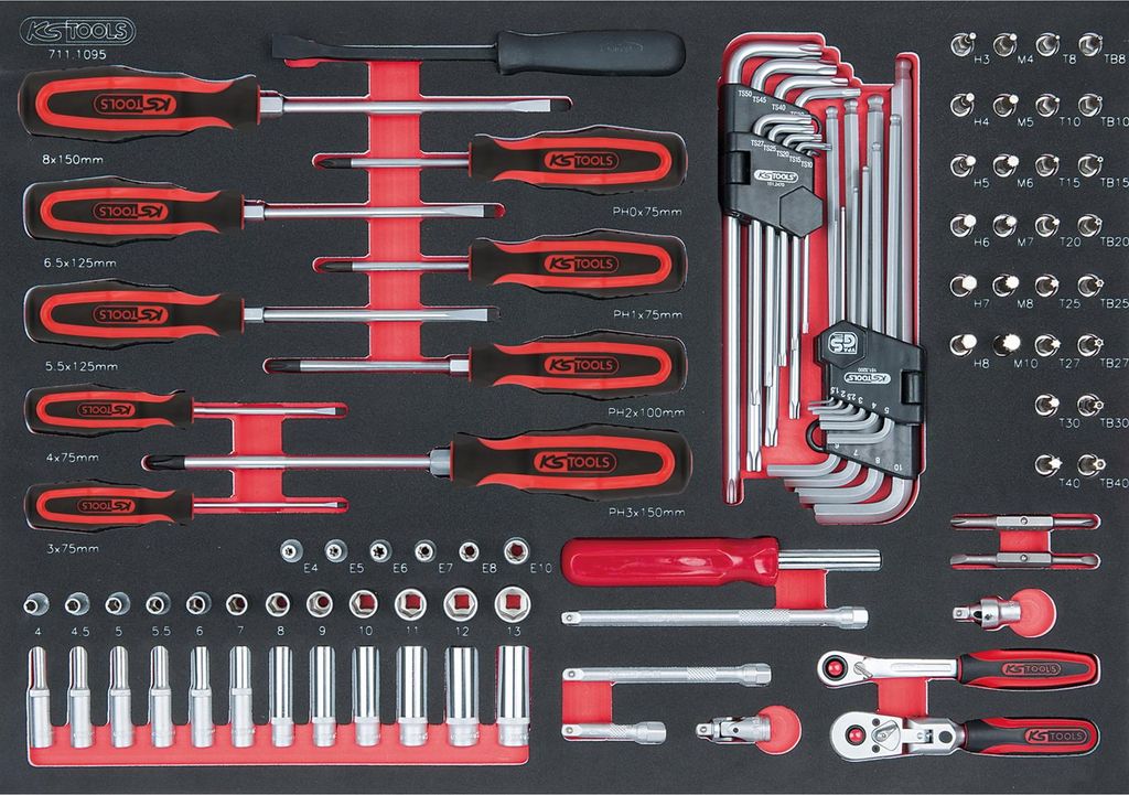 KS Tools SCS 1/4" Steckschlüssel-Satz, 95-tlg in 1/1 Systemeinlage, 711.1095