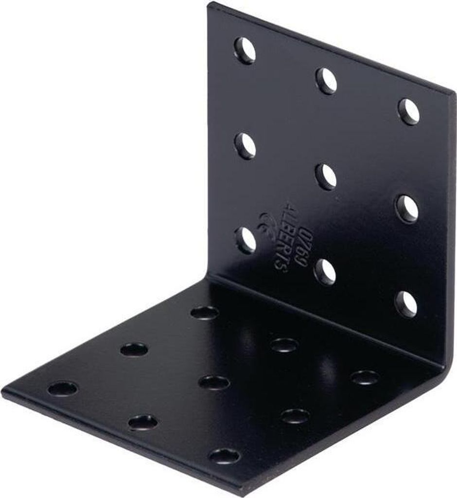 Lochplattenwinkel H60xB60xS2,5mm STA roh,verzinkt,schwarz ku.-besch.