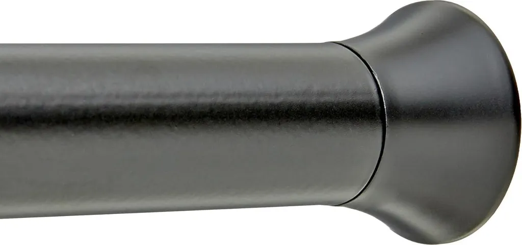 Tringle à rideau de douche extensible noire avec fixation à pinces