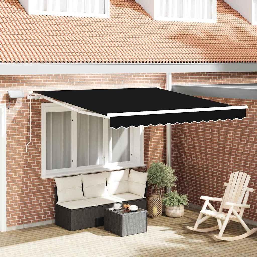 Maison Exclusive - Einziehbare Markise Schwarz 350 x 250 cm Stoff und Stahl