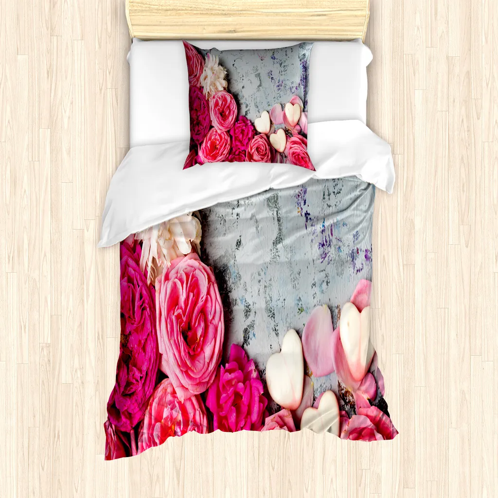 Set Letto Singolo ABAKUHAUS Rose Vintage - Antiacaro Lavabile