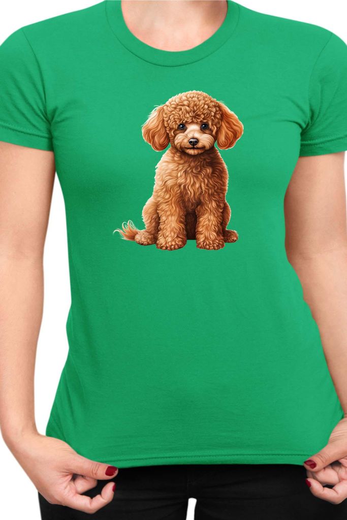 Damen T-Shirt Dogs Breeds Poodle Dog Breed 006, Lady S / Grün