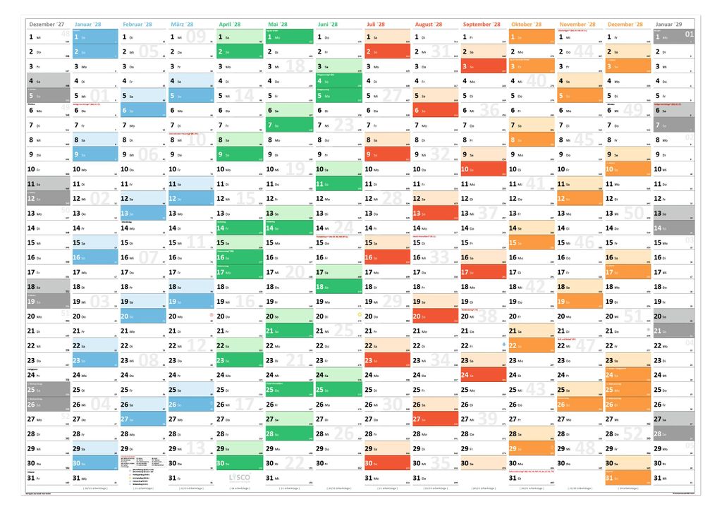 Rainbow Premium Classic2 Wandkalender / Wandplaner DIN A2 Produktbild 