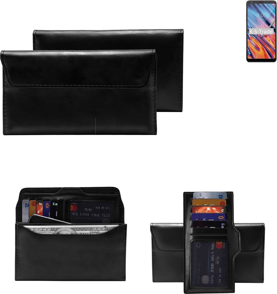 K-S-Trade Handy Hülle kompatibel mit LG Electronics Stylo 5x Schutz Hülle Tasche Schutz Case Handytasche Kunstleder schwarz, 1x