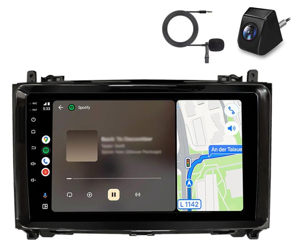 Autoradio Mit Kamera Mic Für Mercedes-Benz A/B Klasse/Vito W169 W639 W245 Carplay Android Auto GPS Navi WIFI DAB+ SWC RDS DSP USB BT 2+64GB