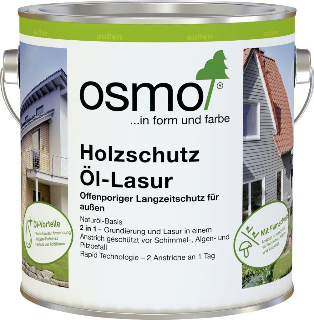 Osmo Holzschutz Öl-Lasur Perlgrau 0,75 l - 12100274 Produktbild 