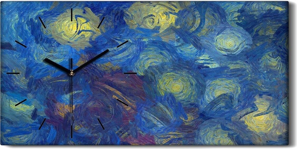 Wandbild Leinwand Bilder mit Uhr Geräuschlos 60x30 Malerei Abstrakte Kunst - schwarze Hände
