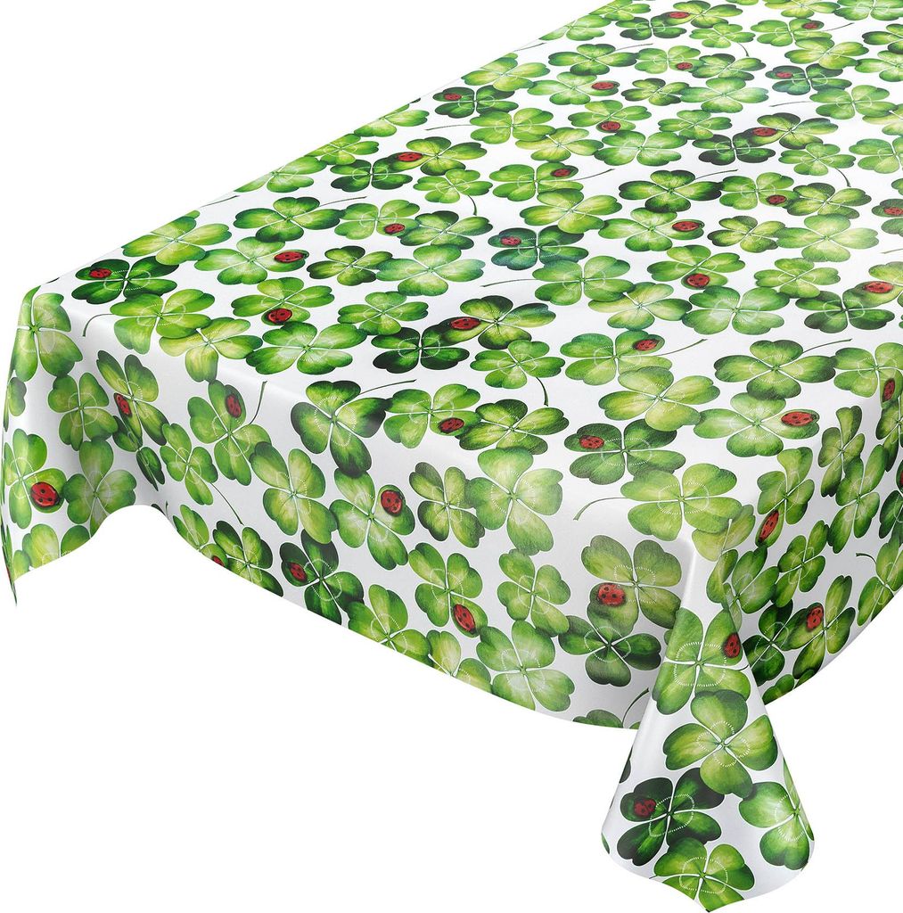 Tischdecke Wachstuch Tiere Grün Robust Wasserabweisend Breite 140 cm Länge 160 cm