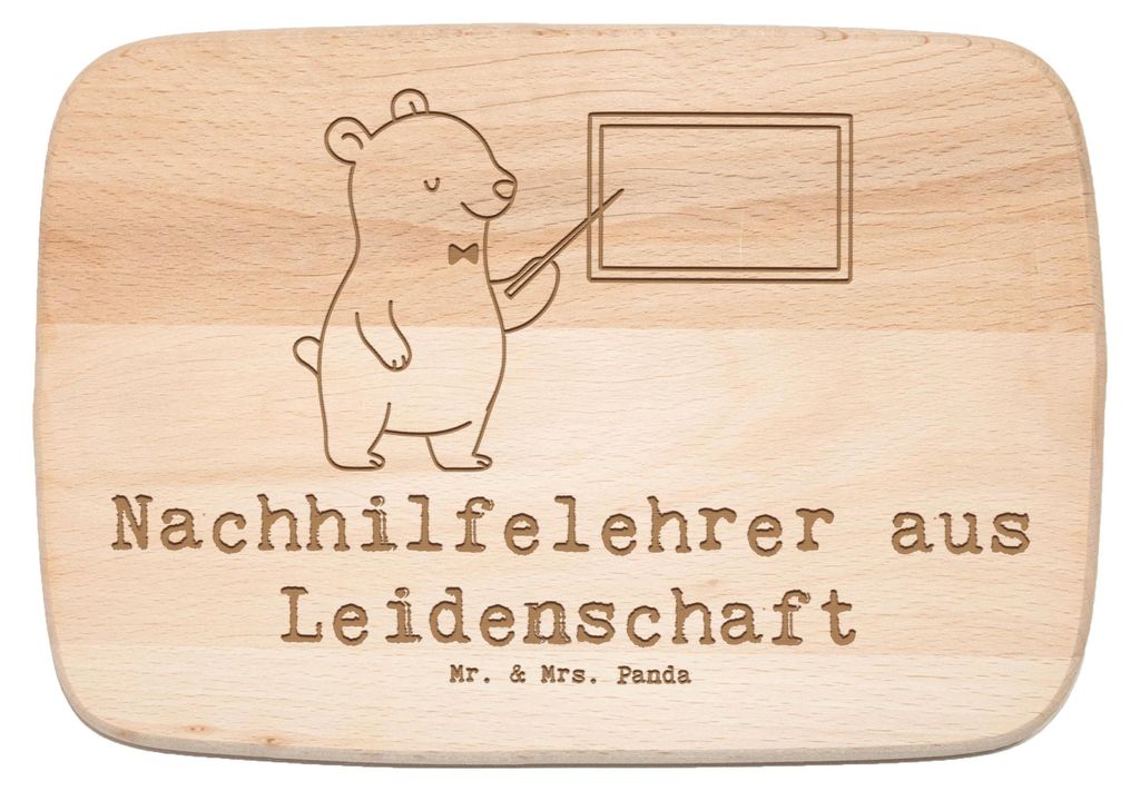 Mr. & Mrs. Panda Schneidebrett Holz Nachhilfelehrer Leidenschaft - Transparent - Geschenk, Witzig, Lustig, brotzeitbrettchen, Küchenbrett, Spruch,...