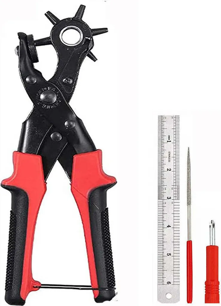 Pinze per Cinture e Cuoio Professionali - Fustellatrice a Revolver Rossa