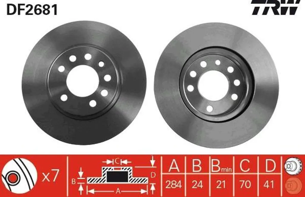 Disque de frein TRW DF2681 pour Opel Calibra A et Vectra - Qualité OE