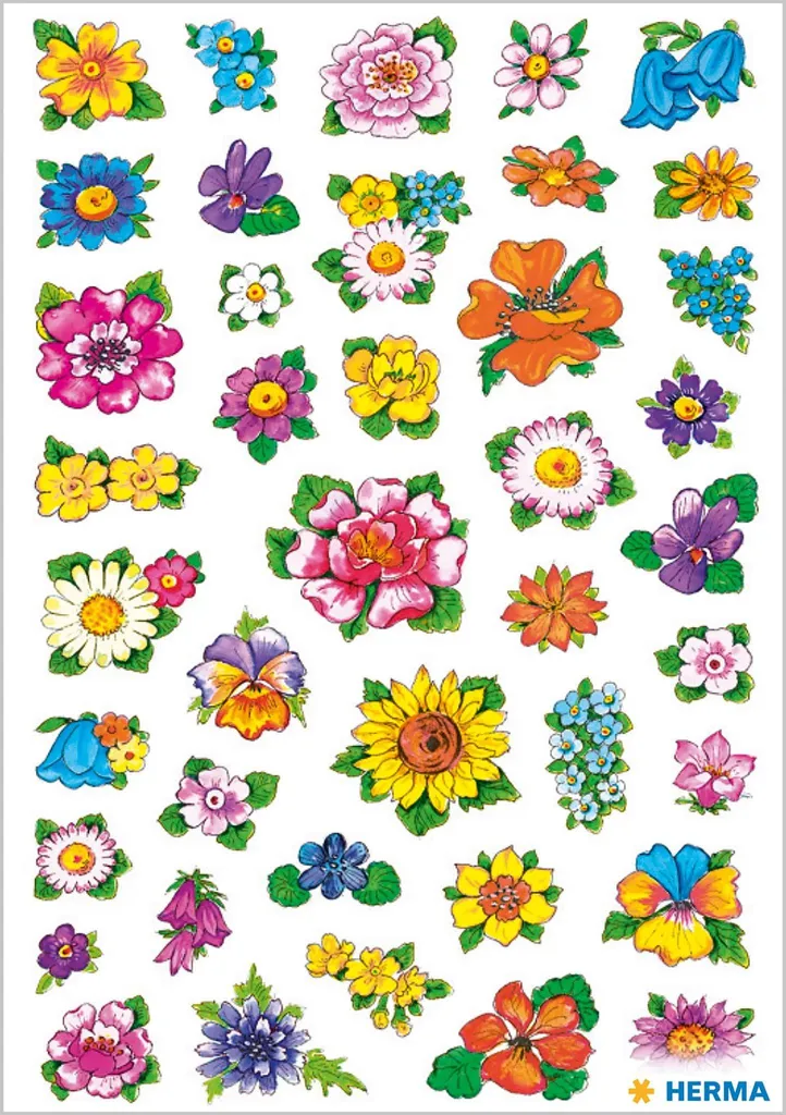 Set Sticker Fiori HERMA 3522 - Decorazioni Creative per Bambini e Scuola
