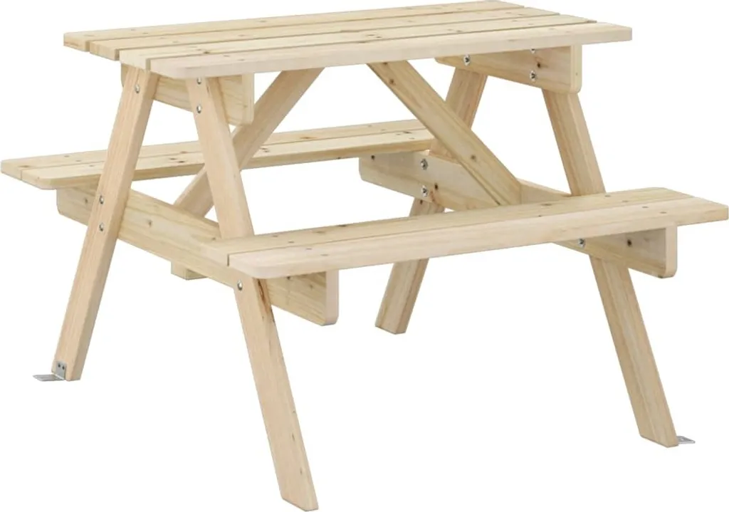vidaXL Tavolo da Picnic per Bambini in Legno di Abete con Foro Ombrello