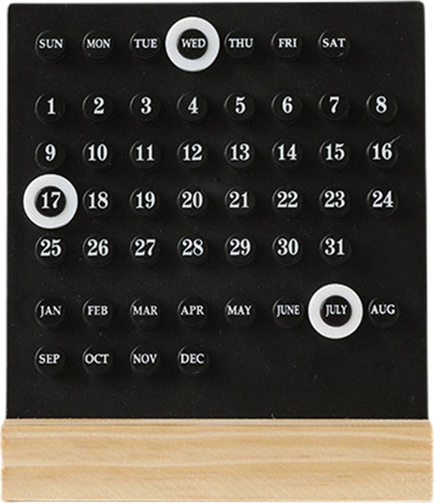 Kreatives Kalenderornament aus Holz mit Kreis für das Jahr 2024, Jahreskalender, Schreibtischkalender, personalisierte Büro-Desktop-Dekoration, F...
