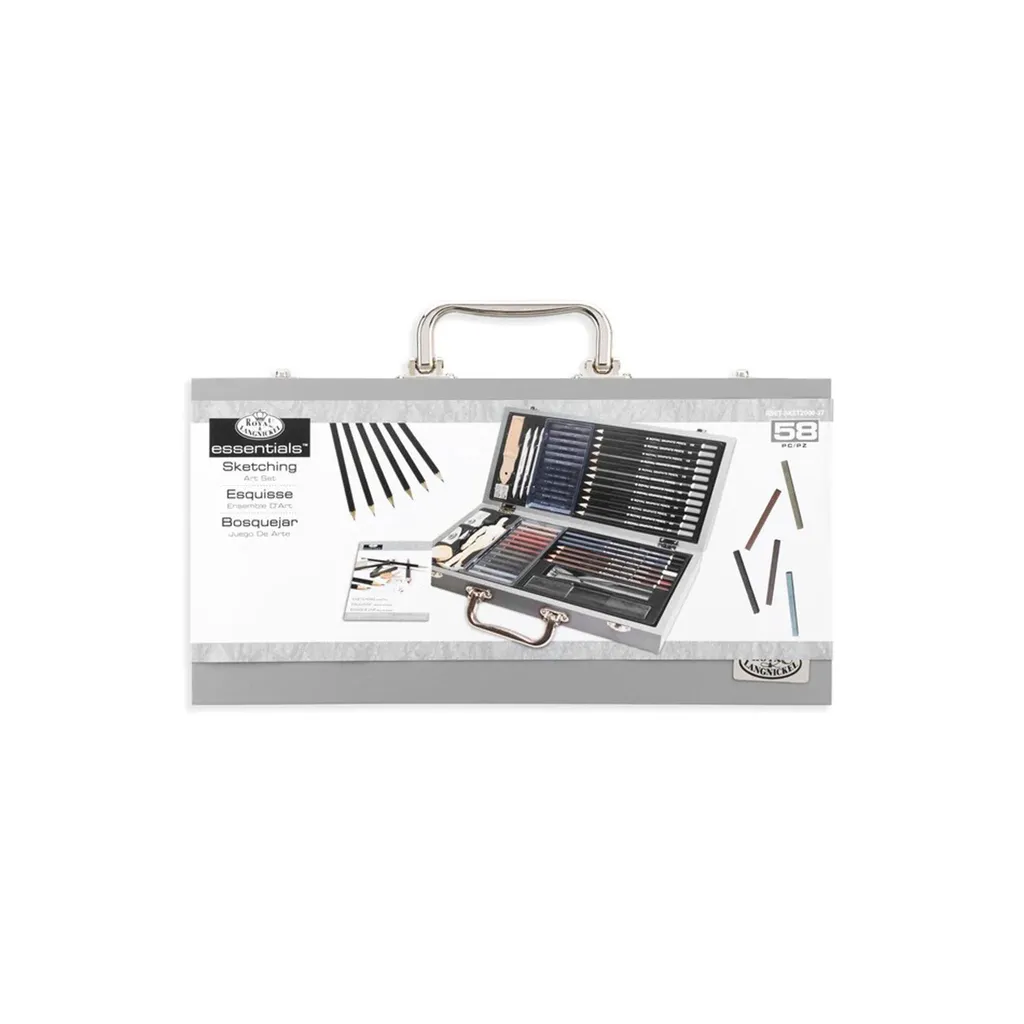 Coffret de dessin complet avec 58 outils pour esquisse et fusain 2000