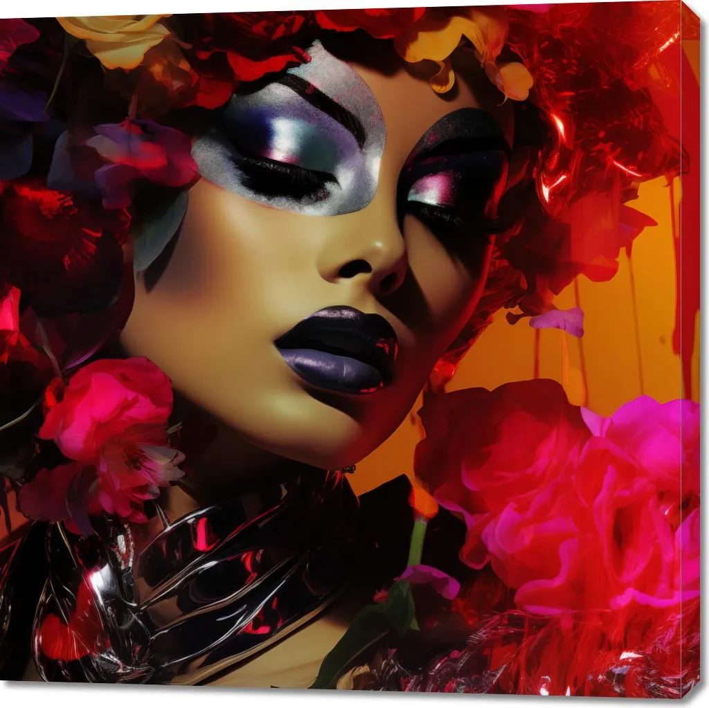 Quadro Diva Fiorita 100x100 cm - Must-Have Wall Art per la Tua Casa