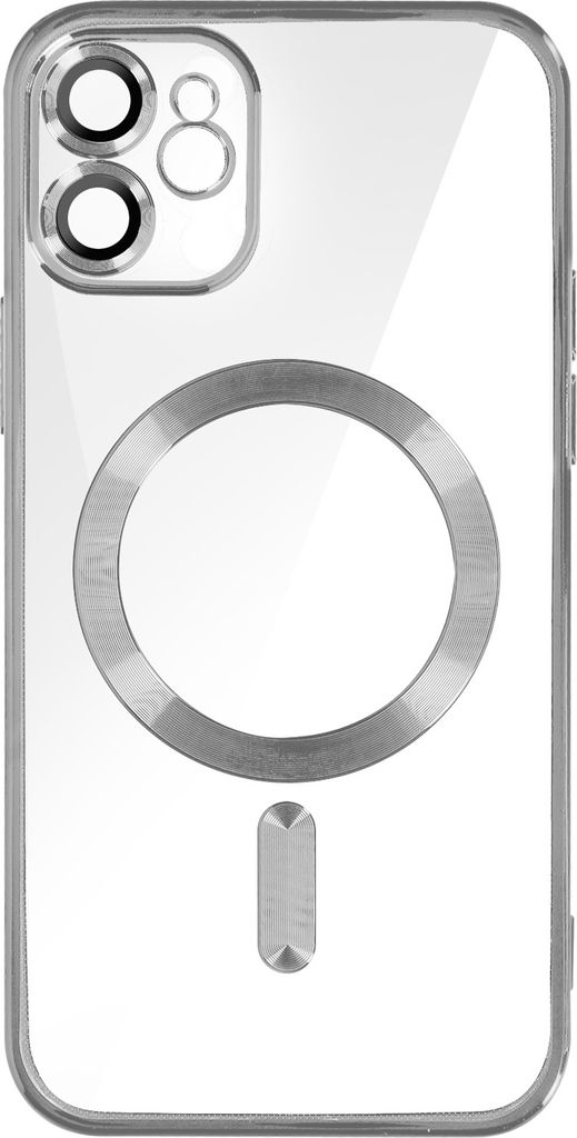MagSafe Silikonhülle Apple iPhone 11 Kameraschutz Chrom Umradung Silber