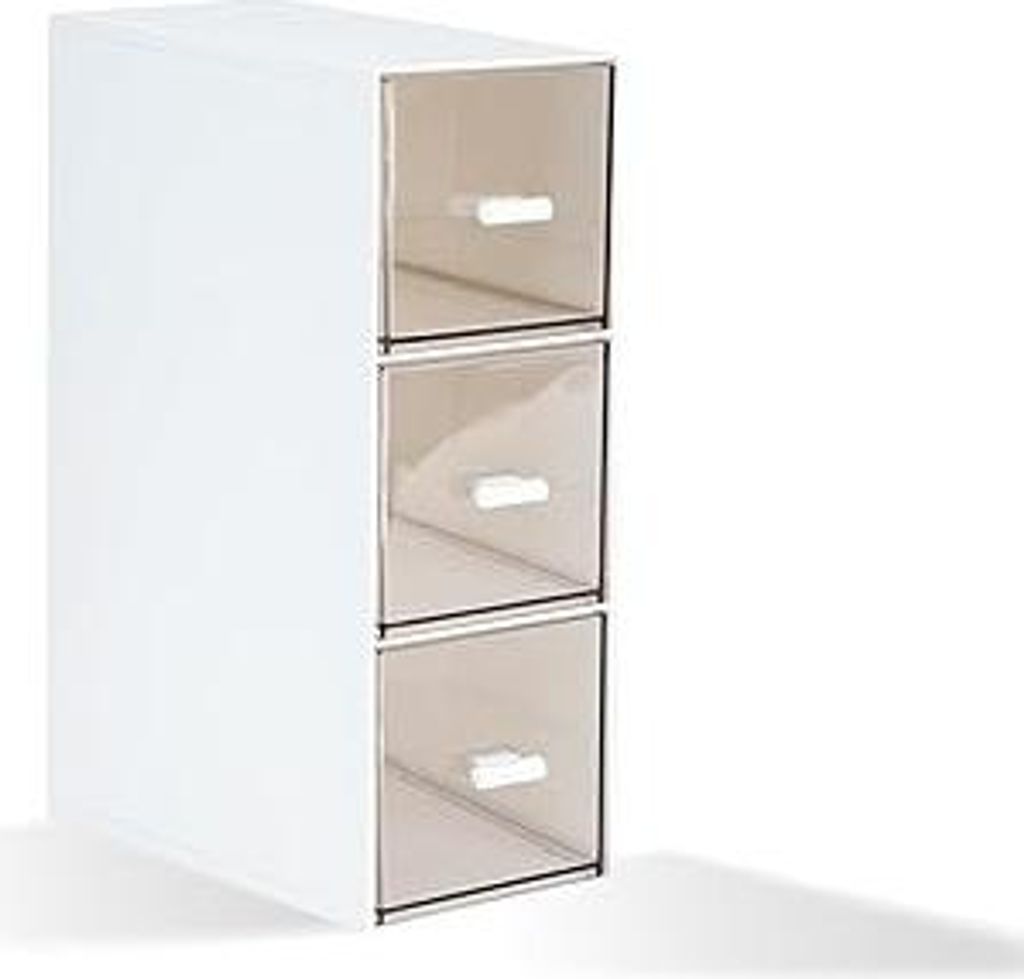 1PCS Kunststoff Organizer mit Schubladen, Klarer Deckel Schubladenbox Stapelbar, Tee Aufbewahrungsboxen für Teebeutel, Kaffeepads, Nagellack, Schm...