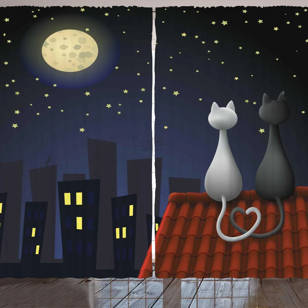 Offerta Tenda Gatti Cielo Stellato 280x245 cm - Grigio e Giallo
