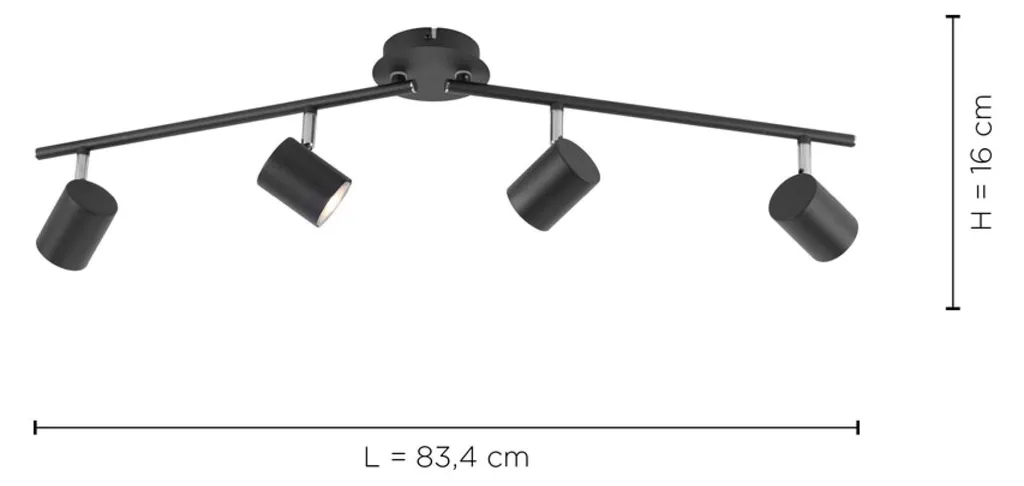 Luminaire plafonnier LED spots rotatifs anthracite hauteur 16 cm - 6