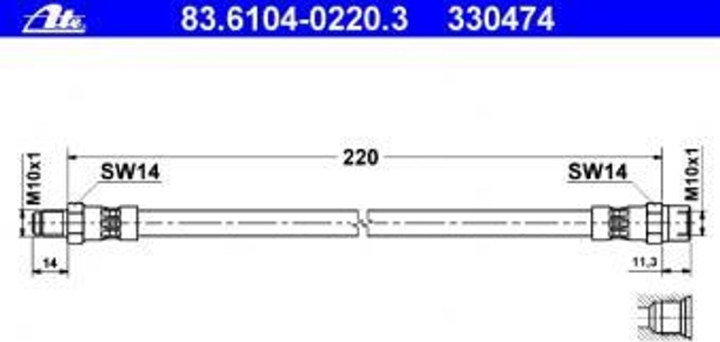 ATE Bremsschlauch 83.6104-0220.3