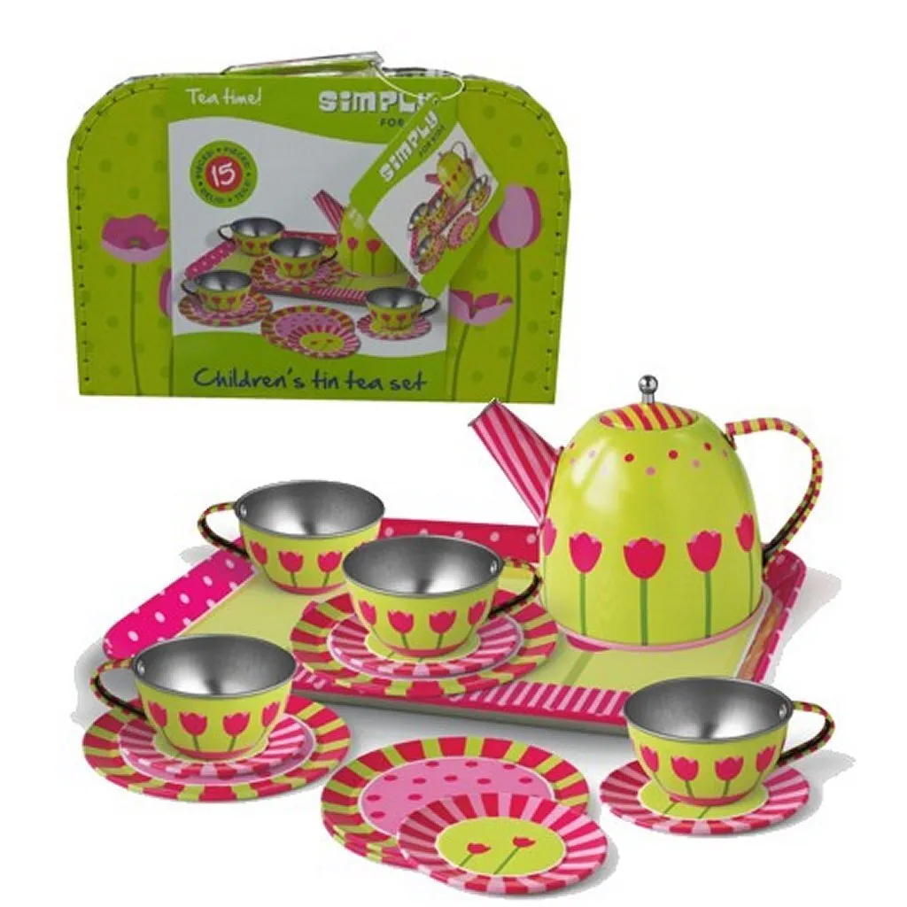 Mallette de Jeu Service à Thé Tulipes pour Activité Créative et Goûter Enfant