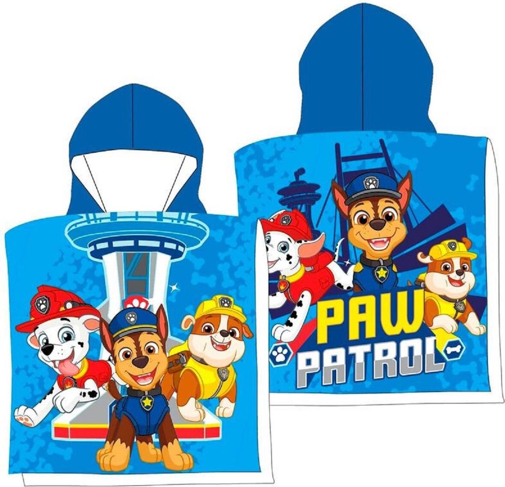 Poncho Paw Patrol Poncho à capuche pour enfants en matière Image du produit 