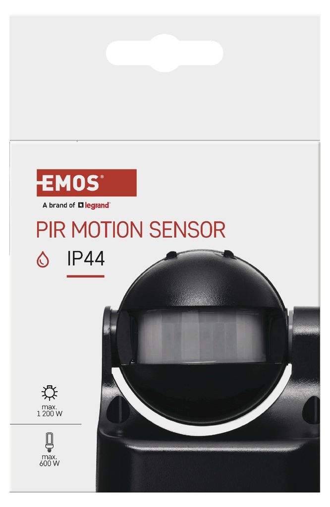 Sensore PIR (sensore di movimento) IP44 1200W, nero 70637 Immagine del prodotto 