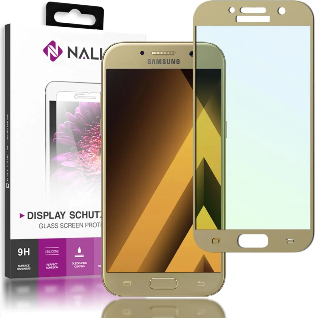 Protezione Vetro Samsung Galaxy A3 2017 Oro NALIA - 9H Full Cover