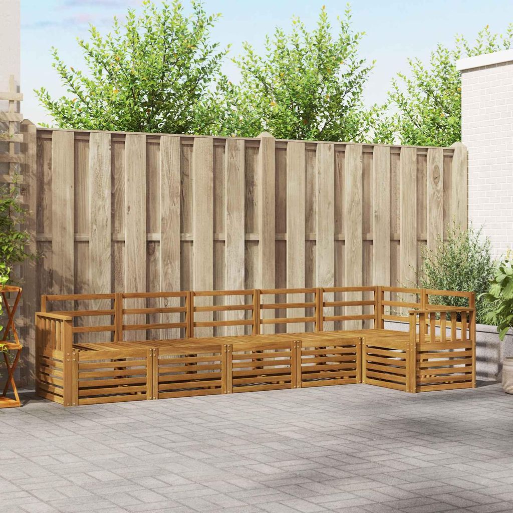 (Robust Möbel)Sofagarnitur - CLORIS - Balkonmöbe/Sitzgruppe - 6 pcs - Moderne Design - Natur Massivholz Akazie - Gartensofas NeuMöbel945744