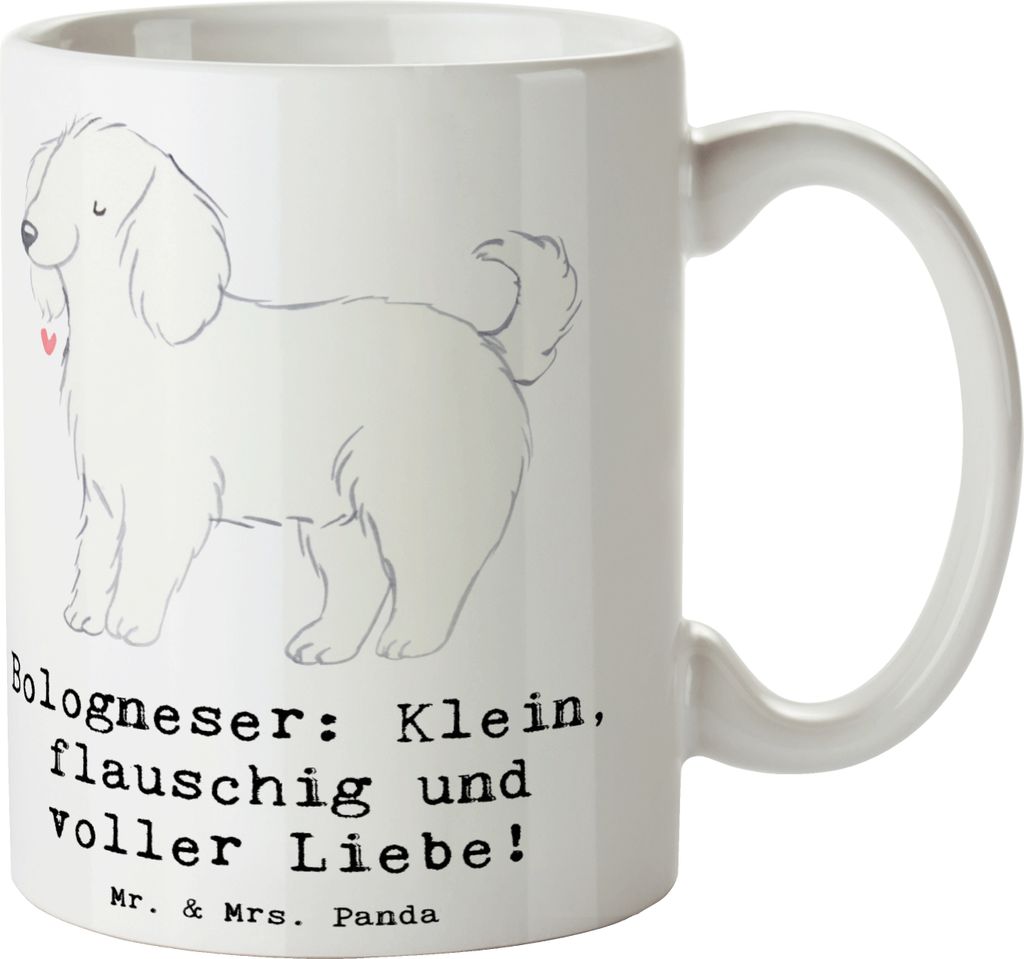 Mr. & Mrs. Panda Tasse Bologneser Liebe - Weiß - Geschenk, Produktbild 