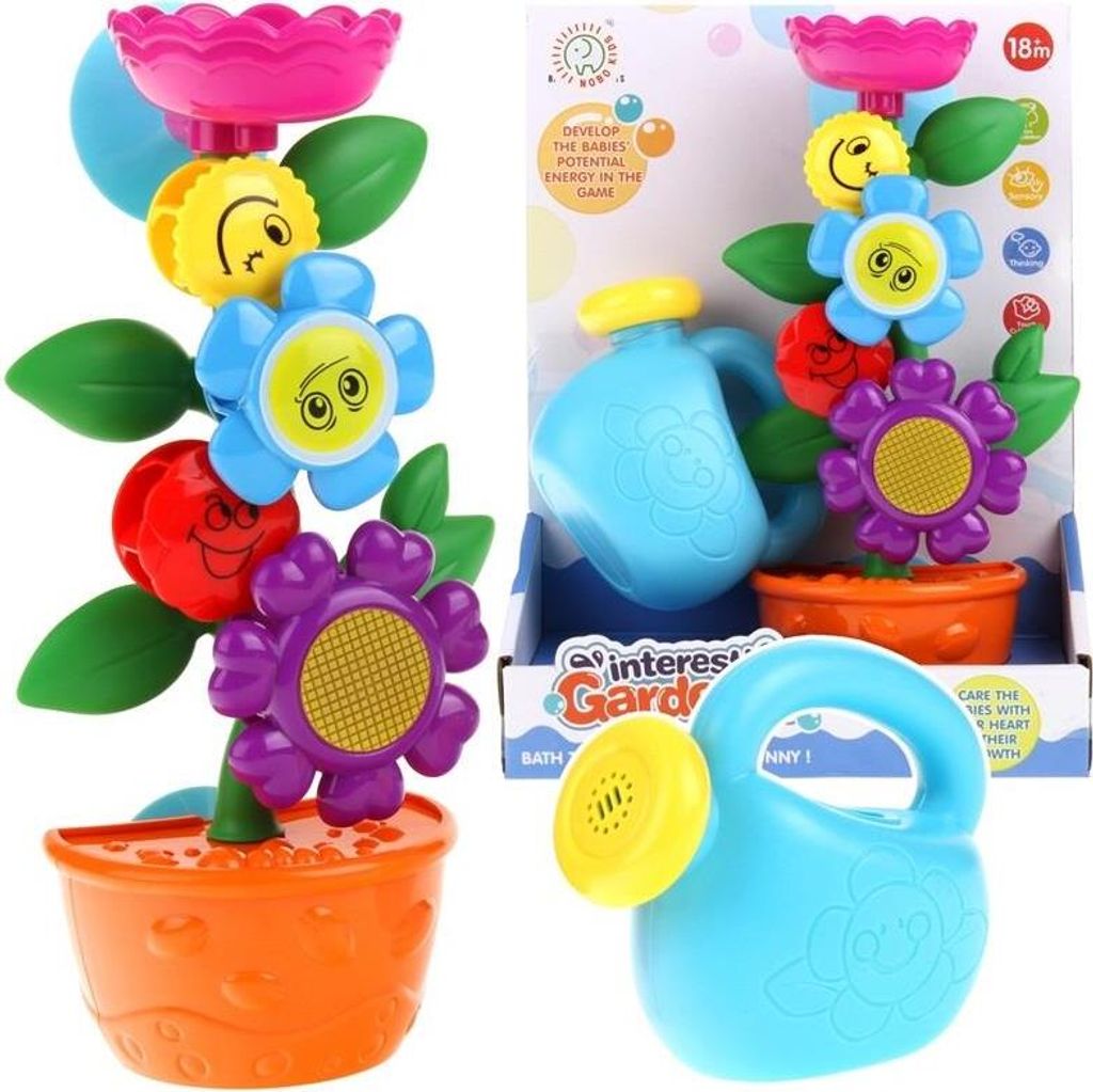 Bunter Badespielzeug Blume mit Gießkanne & Saugnapf Produktbild 