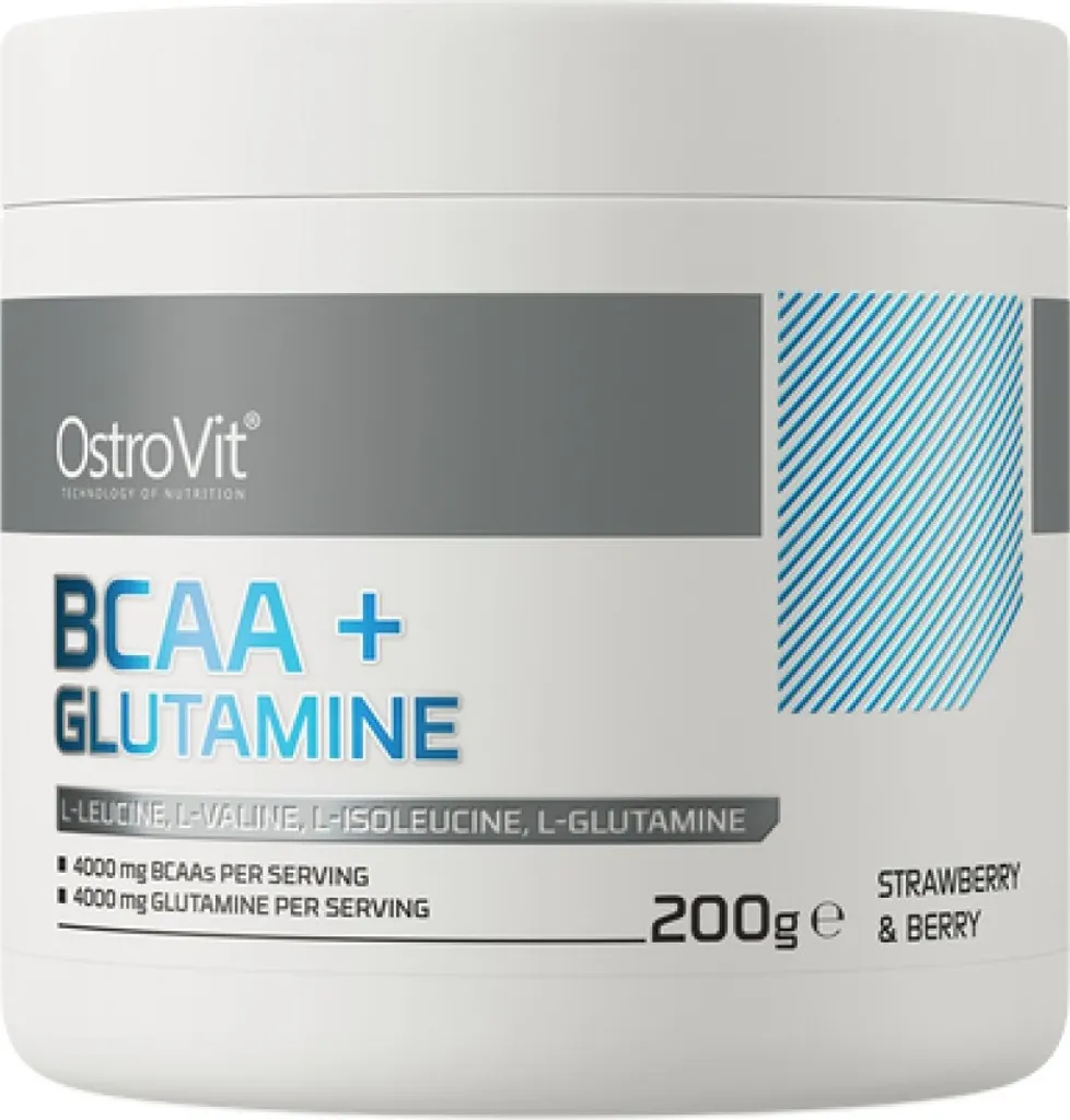 Évitez les Courbatures avec BCAA + Glutamine OstroVit Fraise Baies 200g