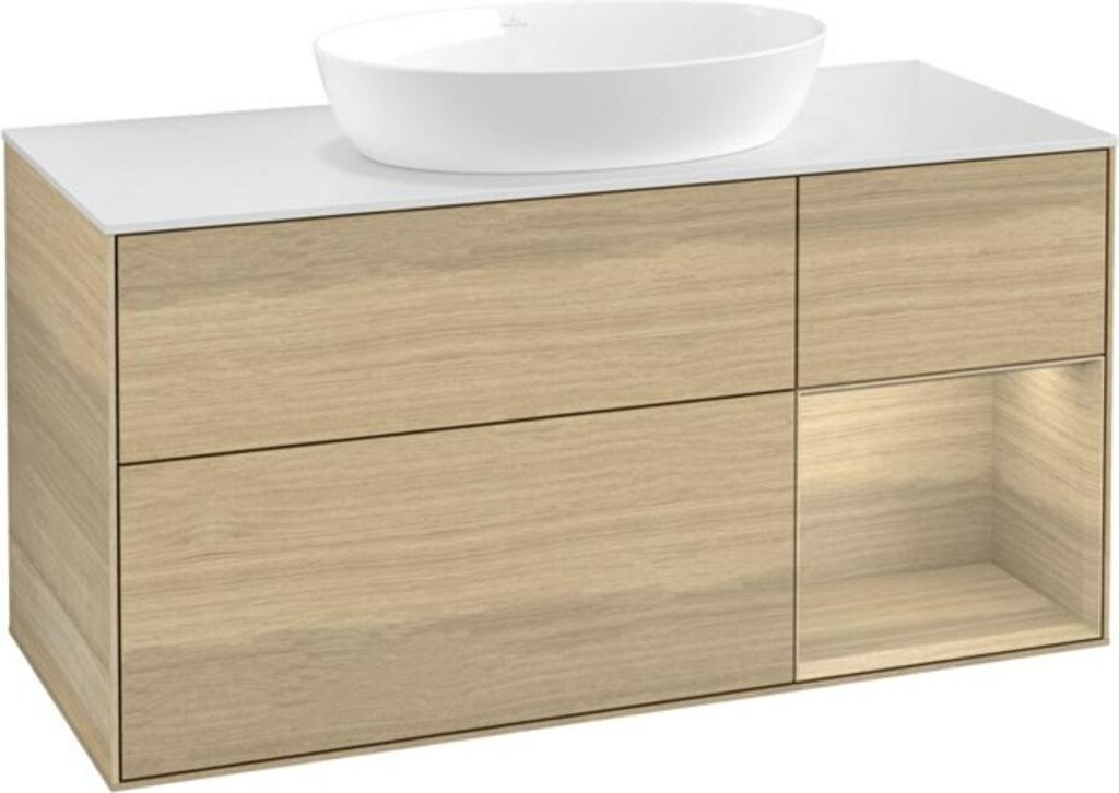 V&B Waschtischunterschrank Wandbeleuchtung Finion 120cm, Pl wh. m, Reg Oa ven, Oa ven