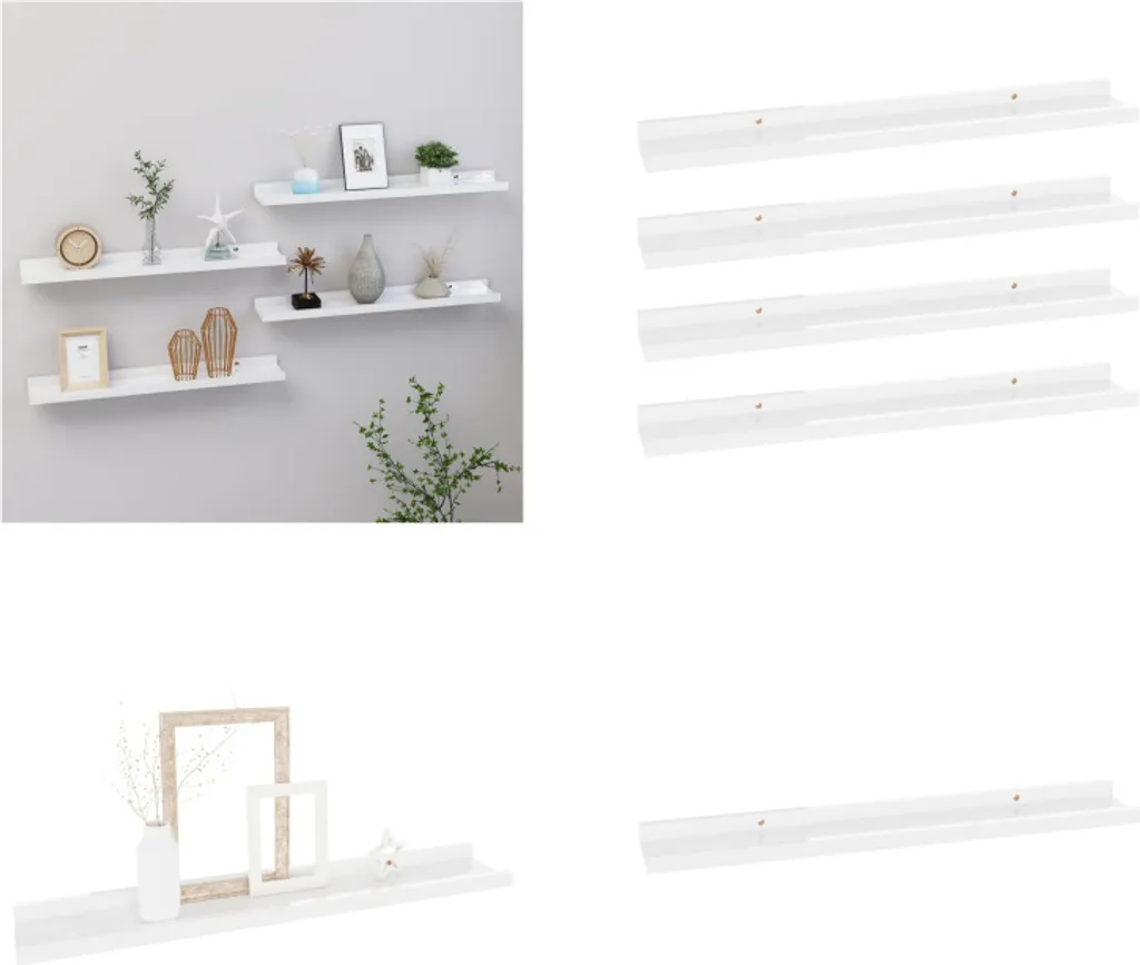 vidaXL Set 4 Mensole MDF 60x9x3 cm Bianco Lucido | Recensione e Dati